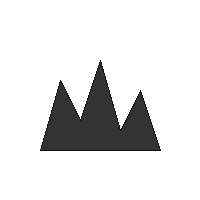 Mountain landscape resembling the character 山